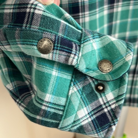 Orvis button down shacket shirt jacket plaid women XXL front pockets lined - Picture 3 of 11